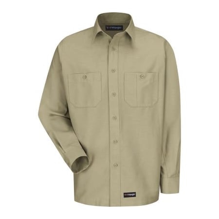 Vf Imagewear Wrangler Men's Canvas Long Sleeve Work Shirt Khaki Regular-4XL-WS10KHRG4XL WS10KHRG4XL